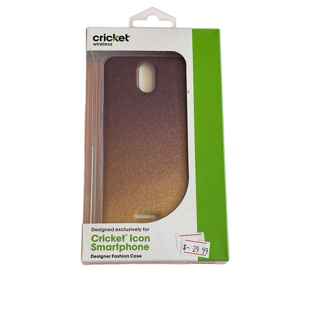 Cricket Icon Case Smartphone Glitter Purple/Gold Designer ACRF9009 New